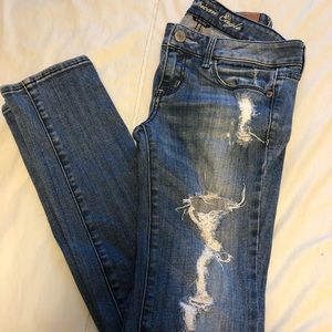 American Eagle Distressed Stretch Skinny Jeans